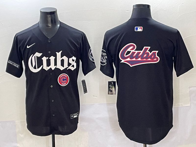 Men 2025 Chicago Cubs Blank Black Five generations Joint Name Nike MLB Jersey style 14